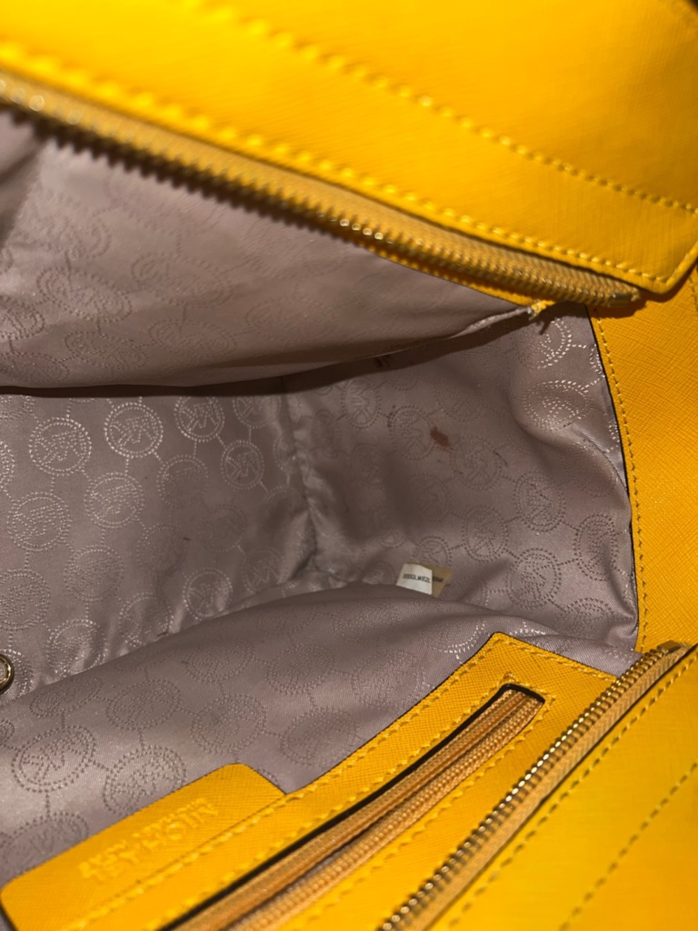 Michael Kors Yellow Saffiano Winged Satchel - Picture 5 of 7